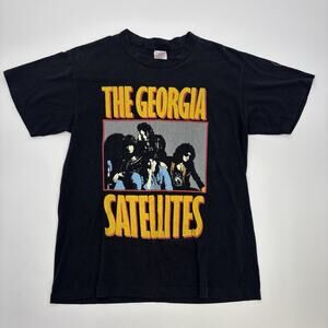 Vtg 1988 The Georgia Satellites T-Shirt Black Large 80s Southern Hard Rock Band